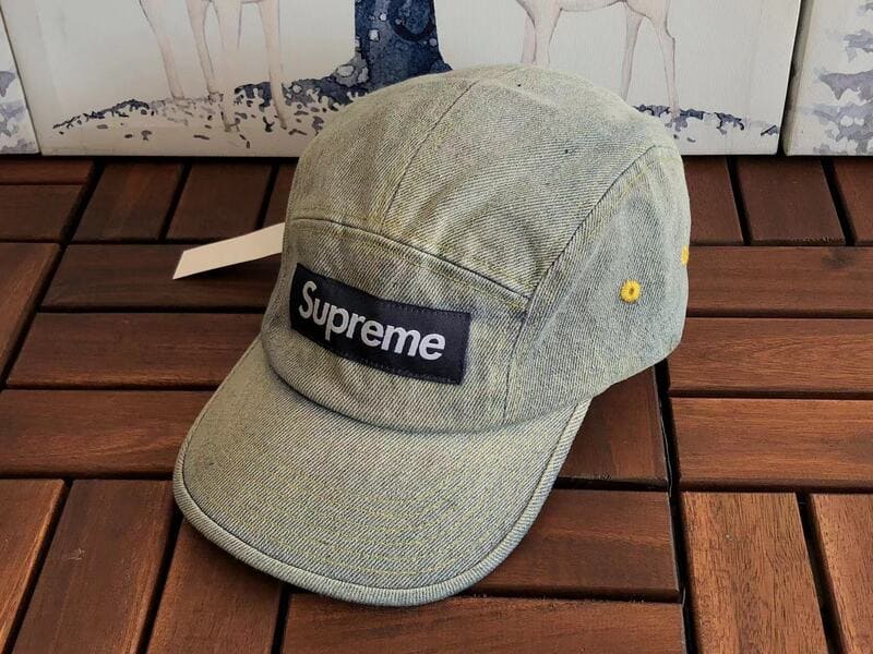 Supreme Washed Chino Twill Camp Cap Blue Jeans