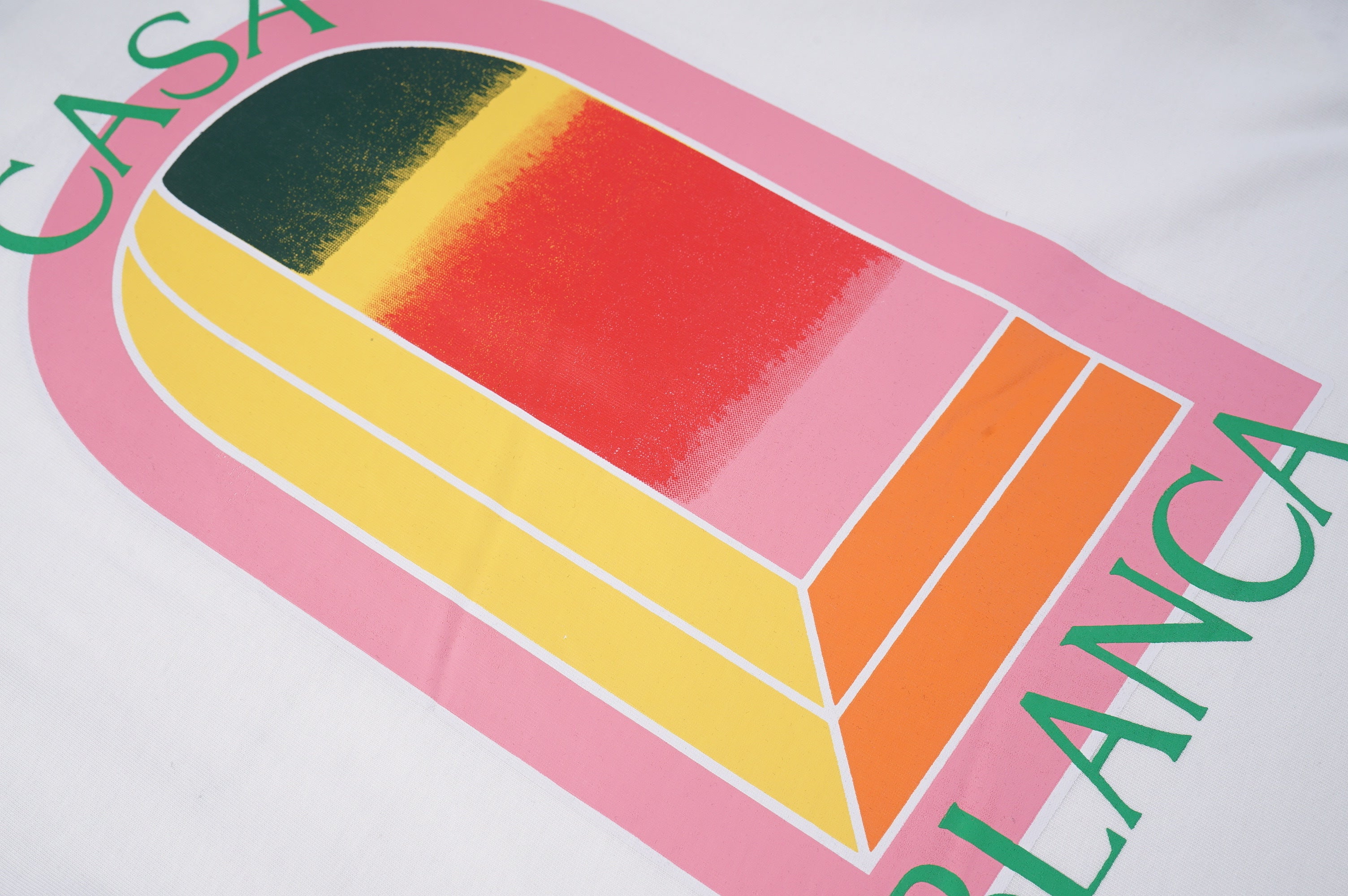 Casablanca Gradient Arch Logo Printed White T-shirt