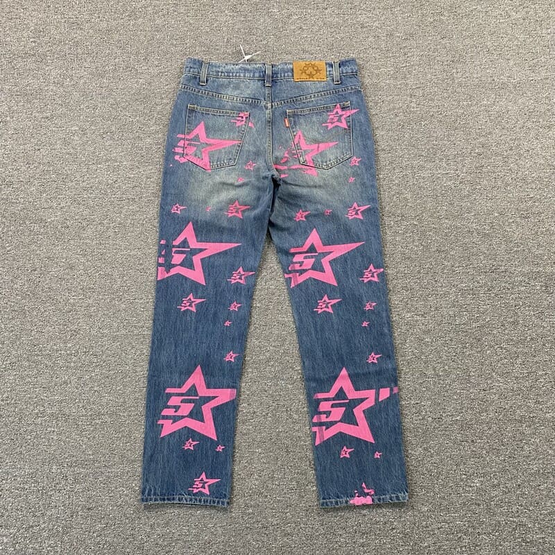 Sp5der Pink Stars Jeans