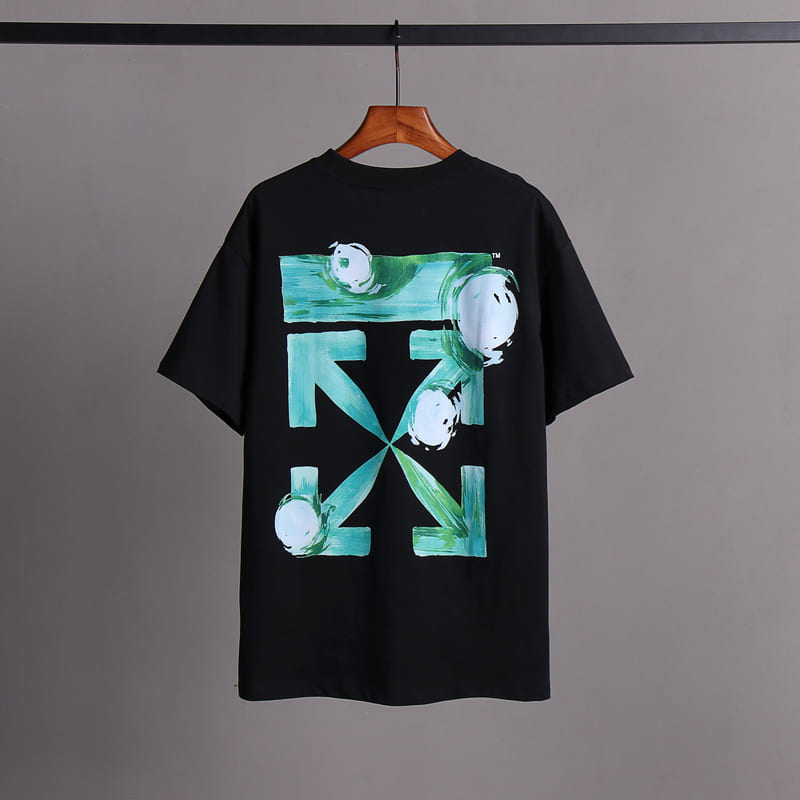 Off-White Black Arrow Painted Cotton Jersey T-Shirt