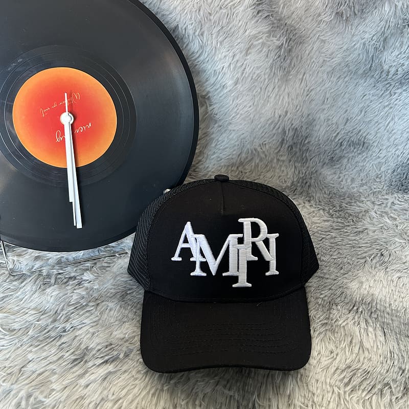 Amiri Trucker Staggered Logo Cap Black