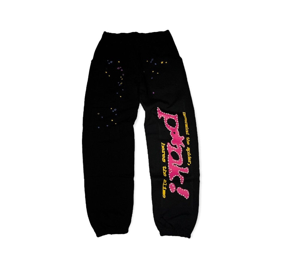Sp5der P*NK Black Pants