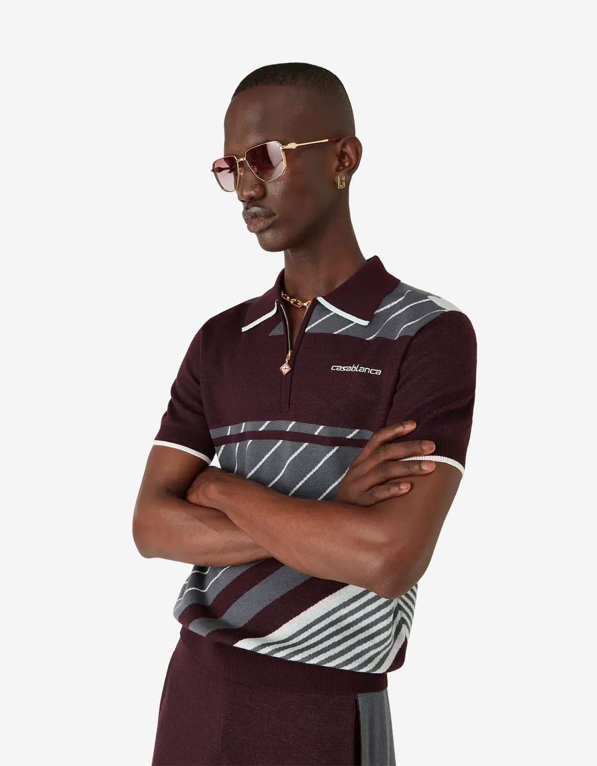 Conjunto Casablanca Purple Merino Diagonal Tennis