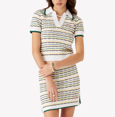 Conjunto CasaBlanca Cotton knit with colorful pleated stitch