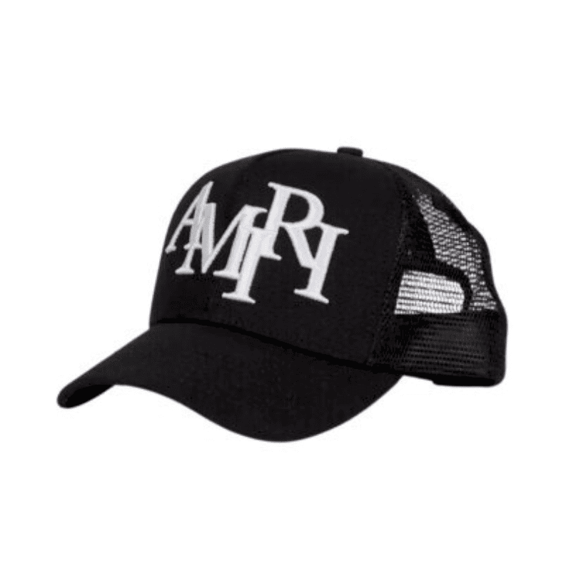 Amiri Trucker Staggered Logo Cap Black