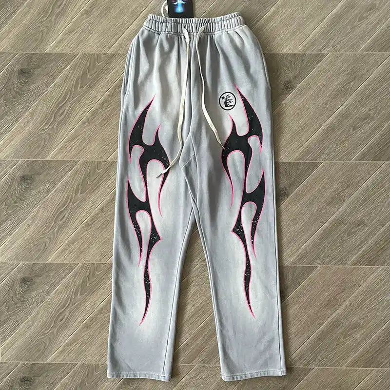 Hellstar Grey Future Flame Sweatpants