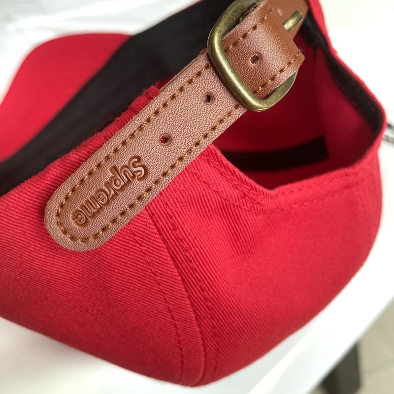 Supreme Washed Chino Twill Camp Cap Red