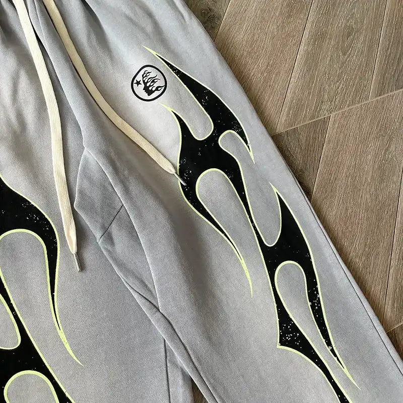 Hellstar Grey Future Flame Grey/Green Trousers