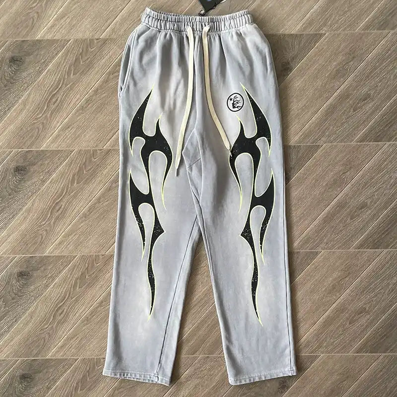 Hellstar Grey Future Flame Grey/Green Trousers