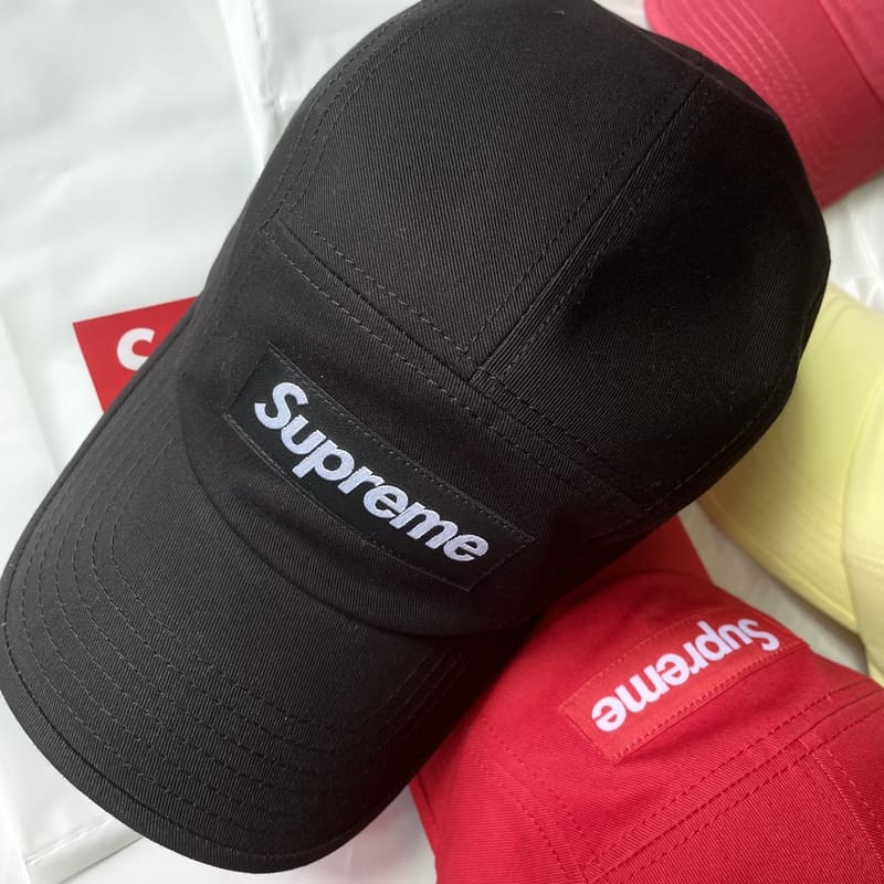 Supreme Washed Chino Twill Camp Cap Black
