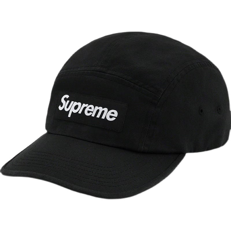 Supreme Washed Chino Twill Camp Cap Black