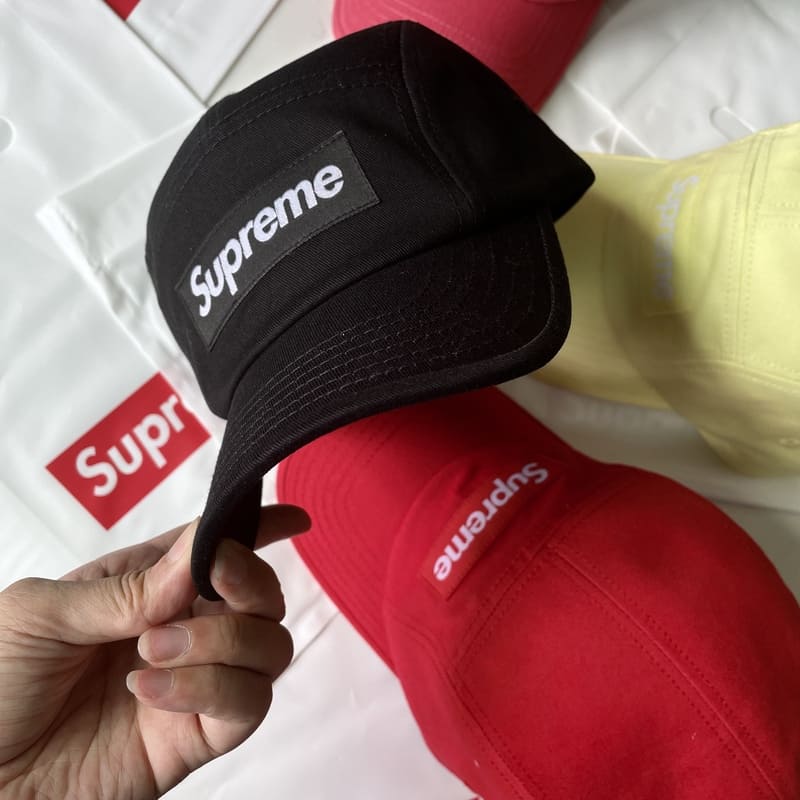 Supreme Washed Chino Twill Camp Cap Black