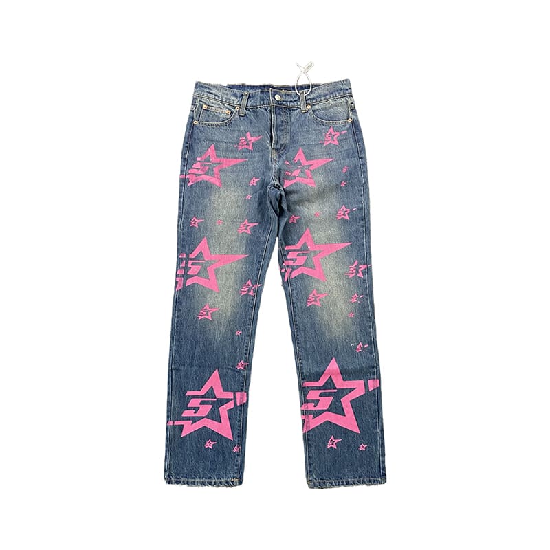 Sp5der Pink Stars Jeans