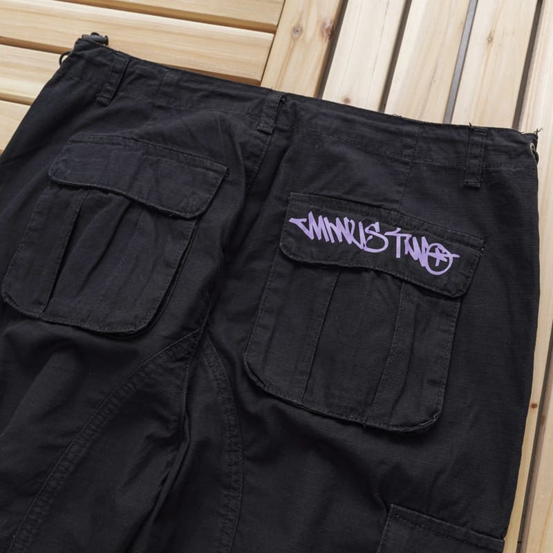 Minus Two Cargo Black/Purple Trousers