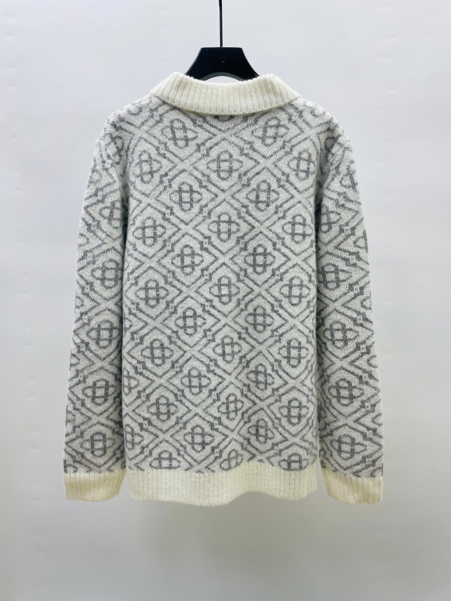 Casablanca Patterned Zip Knitwear | White