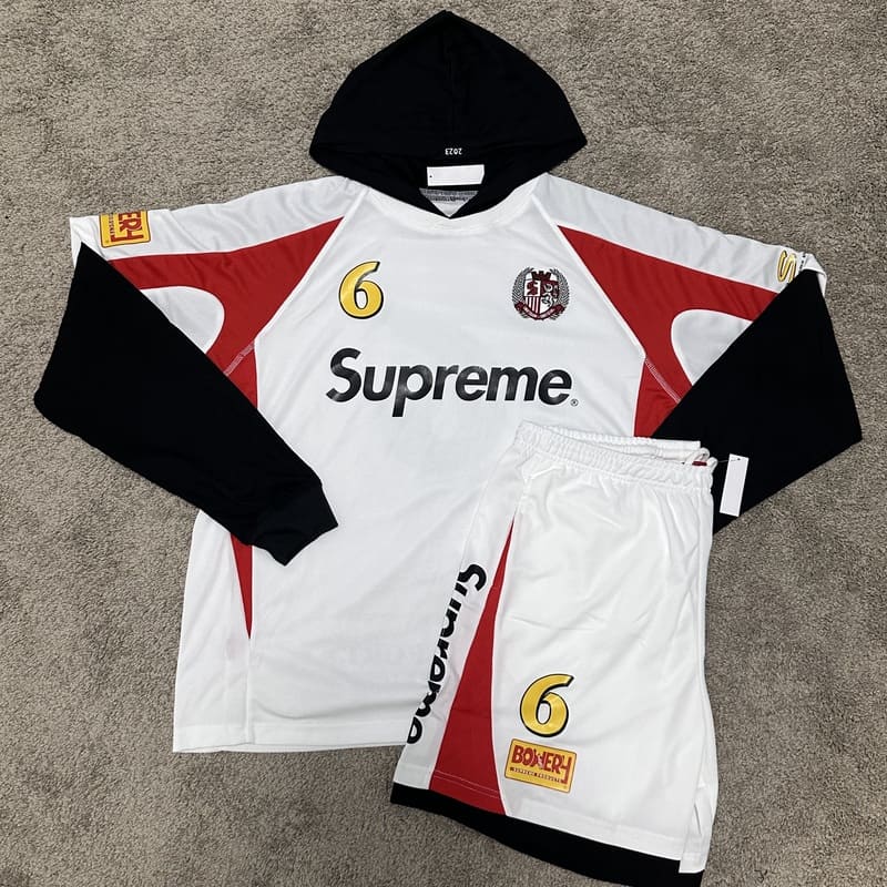 Supreme Hooded Soccer Set White