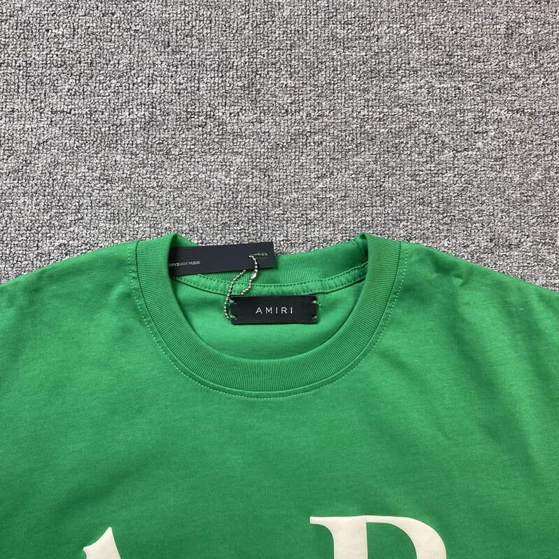 Amiri Staggered Logo Green T-Shirt