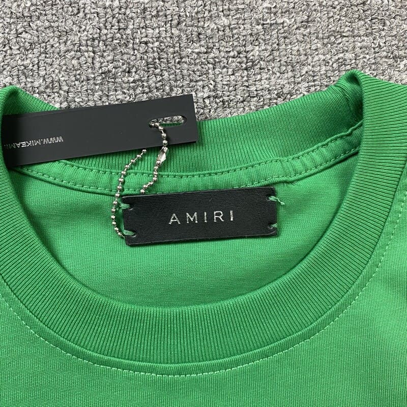 Amiri Staggered Logo Green T-Shirt