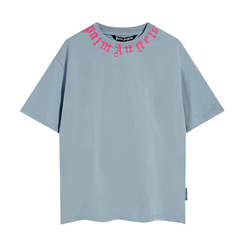 Palm Angels Neck Logo t-shirt blue