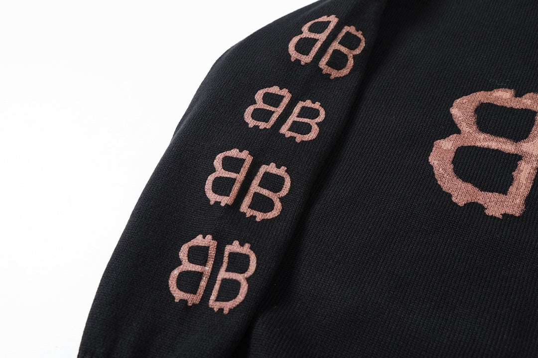 Balenciaga Black Crypto Sweater in Cotton Knit