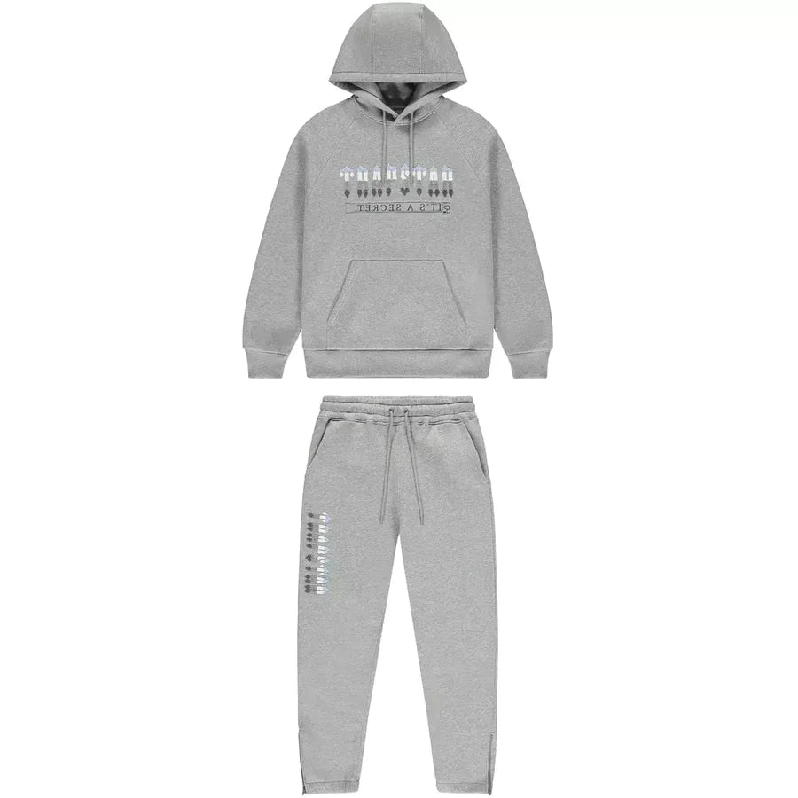Trapstar Chenille Decoded 2.0 Hoodie Set Grey/Ice Blue