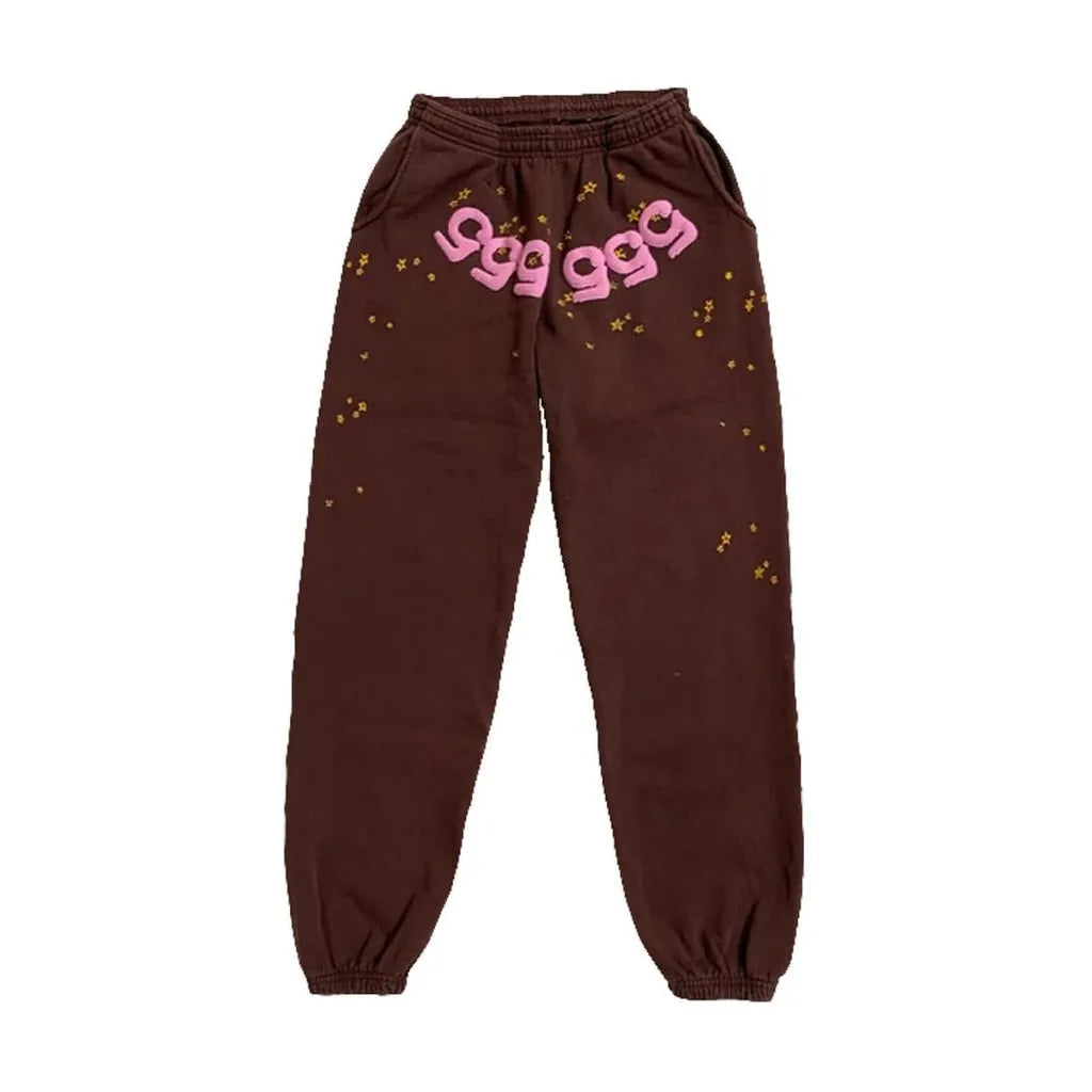 Sp5der Angel Number Brown Pants
